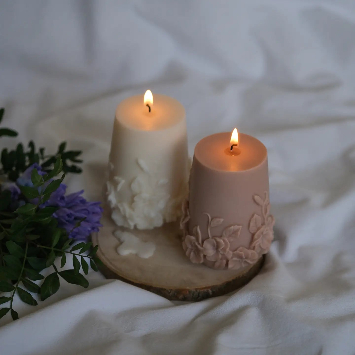 Flower Pillar Candle | Home Decor | Wildflower Candles