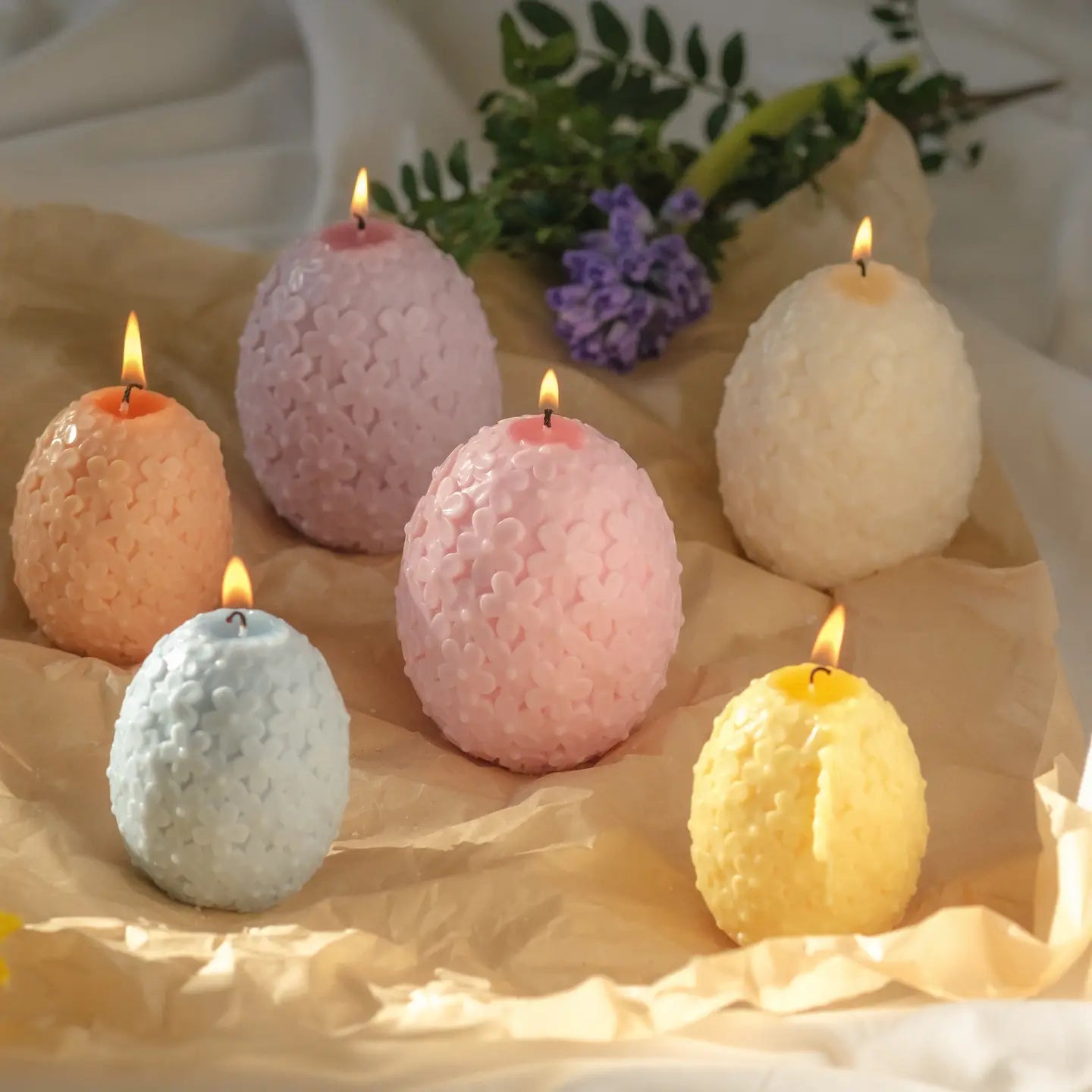 Flower Easter Egg Candle | Egg Candle | Spring Candle